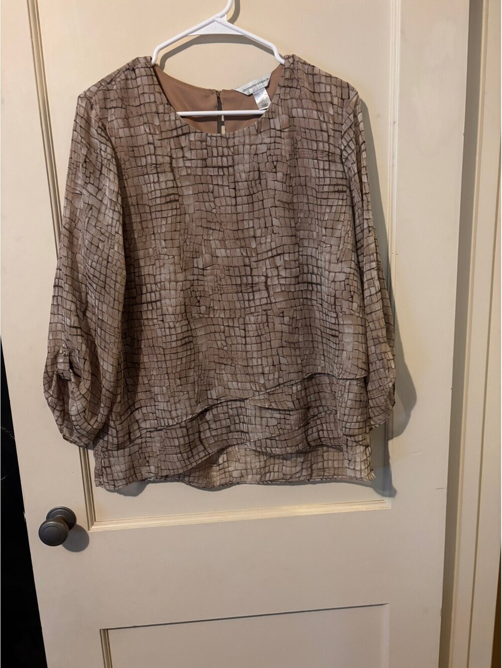 Christopher & Banks Brown Patterned Blouse Size M